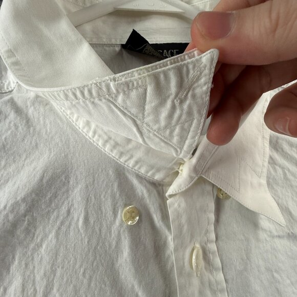 Versace Classic V2 Men Button Up Shirt White Long Sleeve Woven Cotton Designer - Picture 10 of 16